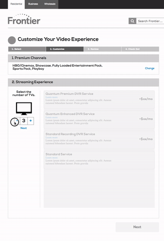 Frontier — Interaction Prototype Version B